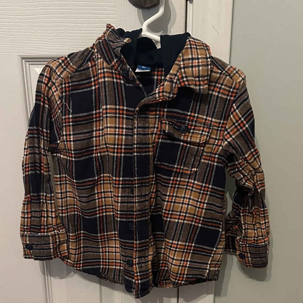 Plaid Kids Shirt - Black and Brown